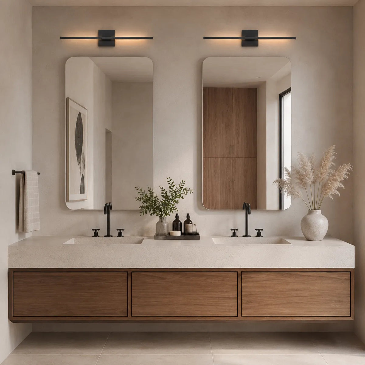 Nevin Minimalist Linear IP44 LED Wall Light