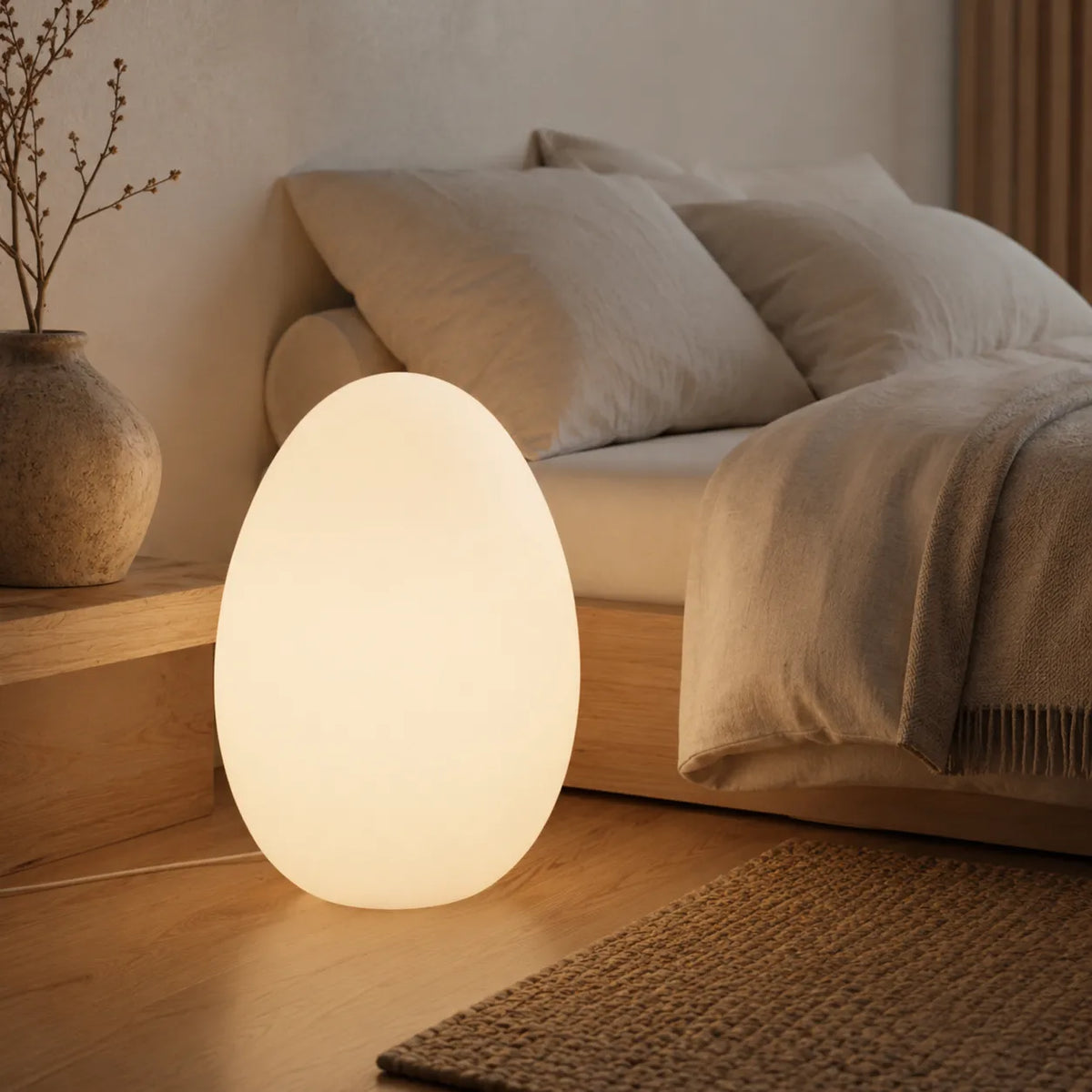 Avaella Minimalist Sculptural Egg LED Floor Lamp
