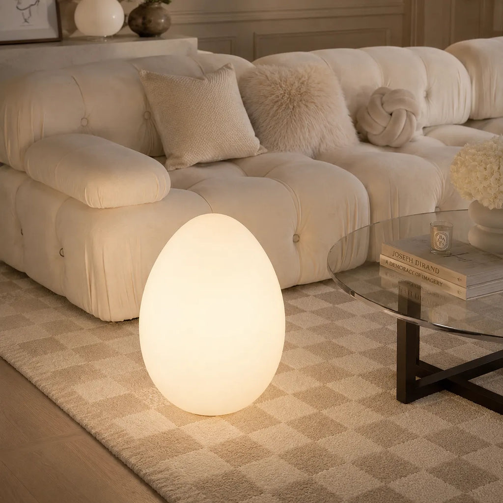 Avaella Minimalist Sculptural Egg LED Floor Lamp