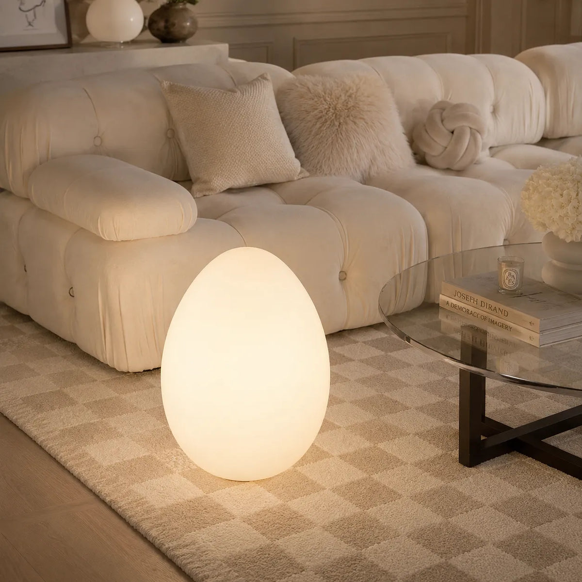 Avaella Minimalist Sculptural Egg LED Floor Lamp