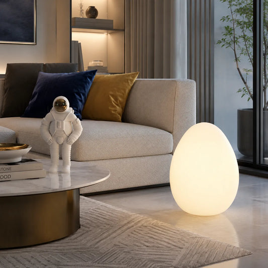 Avaella Minimalist Sculptural Egg LED Floor Lamp