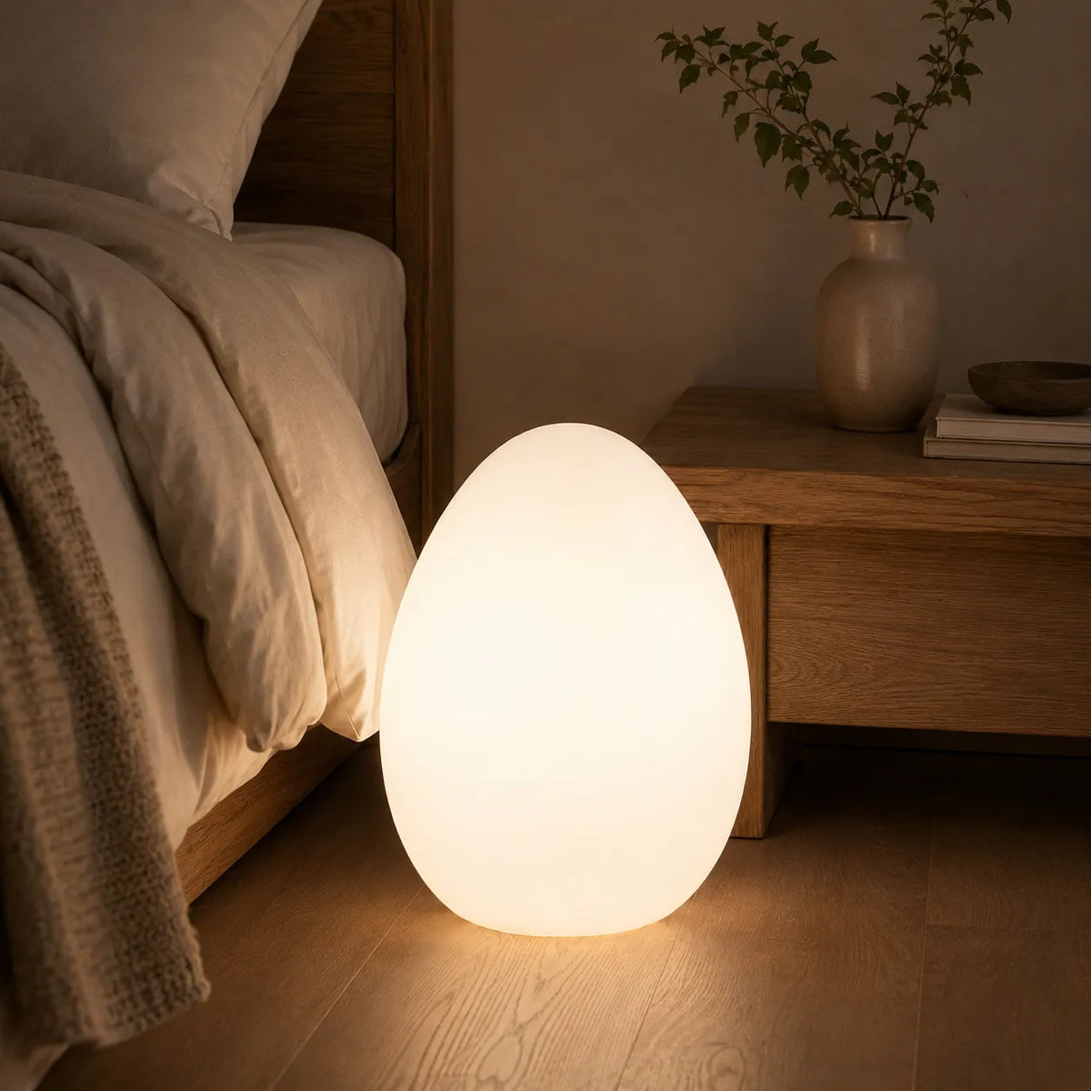 Avaella Minimalist Sculptural Egg LED Floor Lamp
