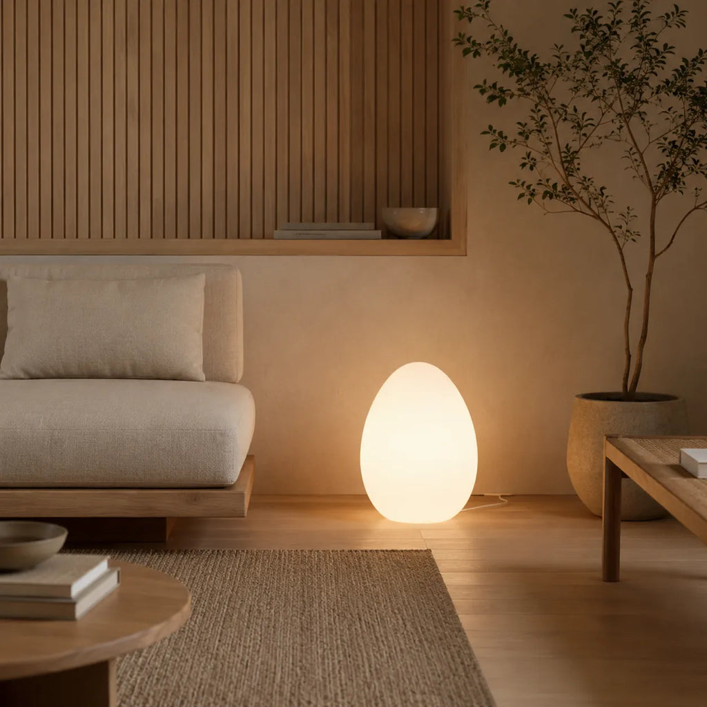 Avaella Minimalist Sculptural Egg LED Floor Lamp