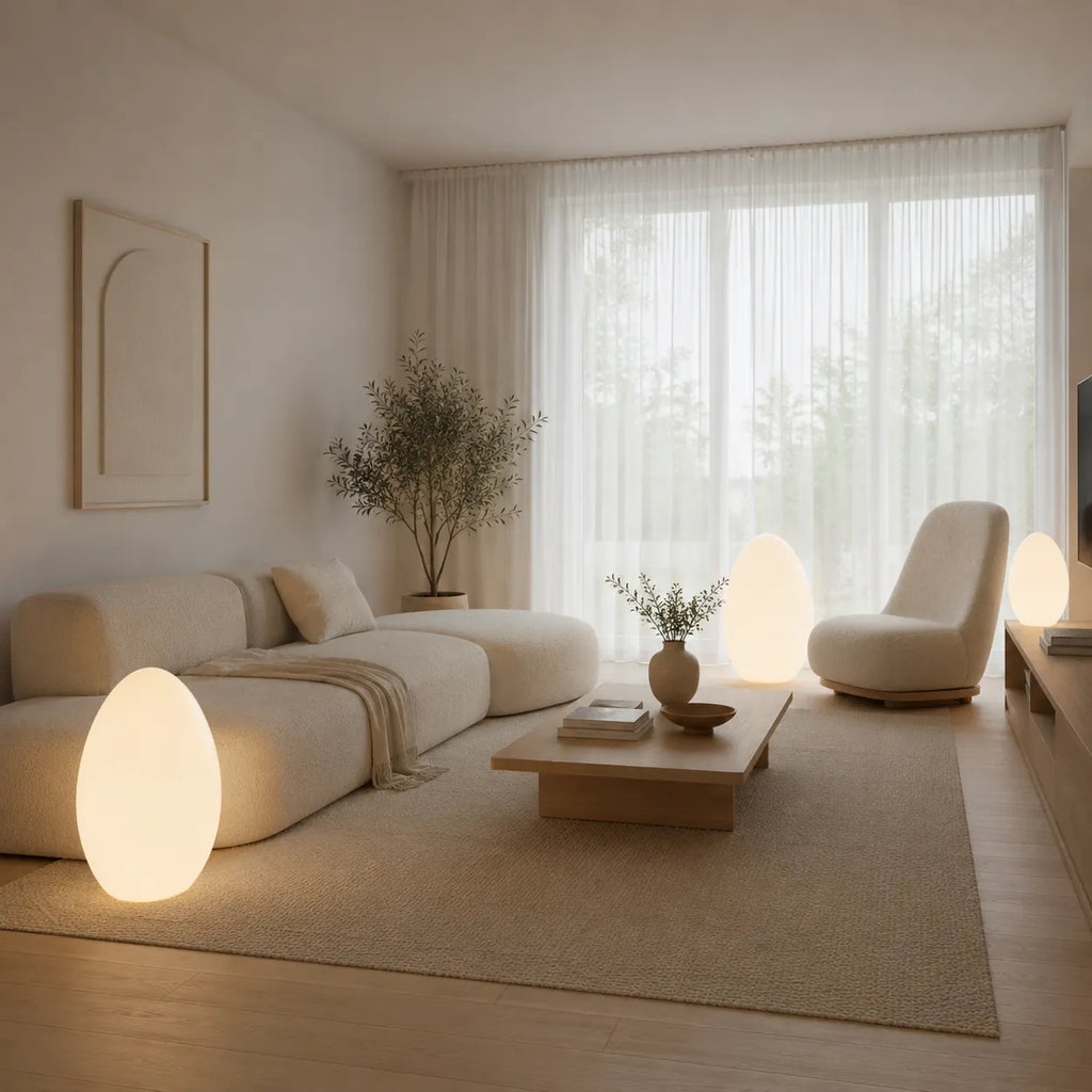 Avaella Minimalist Sculptural Egg LED Floor Lamp