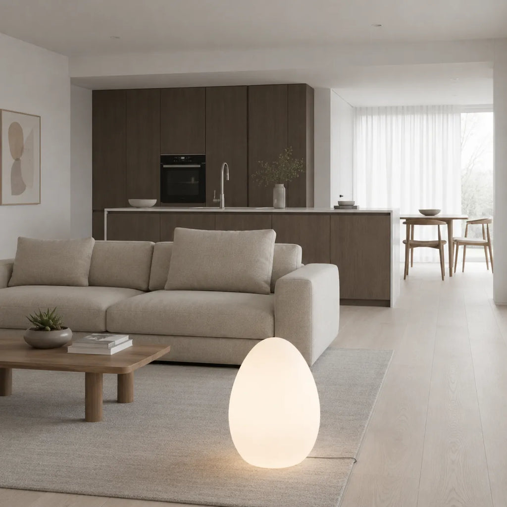 Avaella Minimalist Sculptural Egg LED Floor Lamp