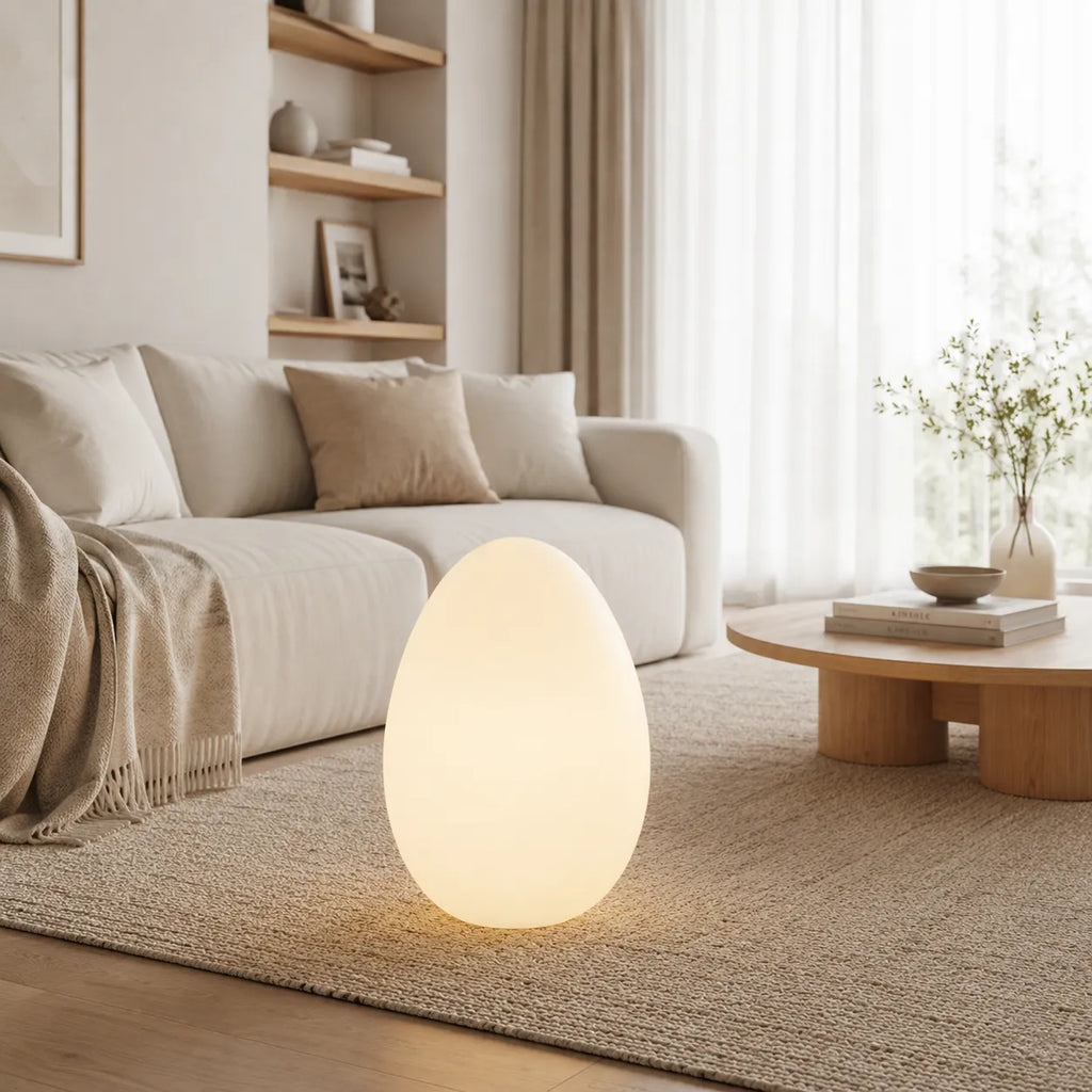 Avaella Minimalist Sculptural Egg LED Floor Lamp