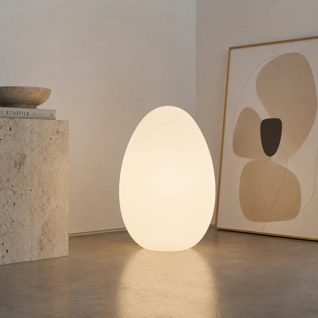 Avaella Minimalist Sculptural Egg LED Floor Lamp