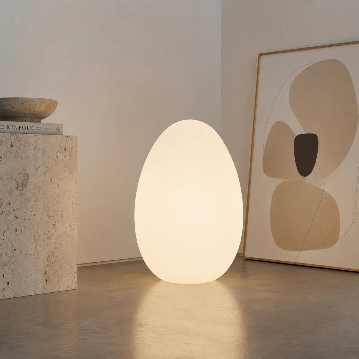 Avaella Minimalist Sculptural Egg LED Floor Lamp