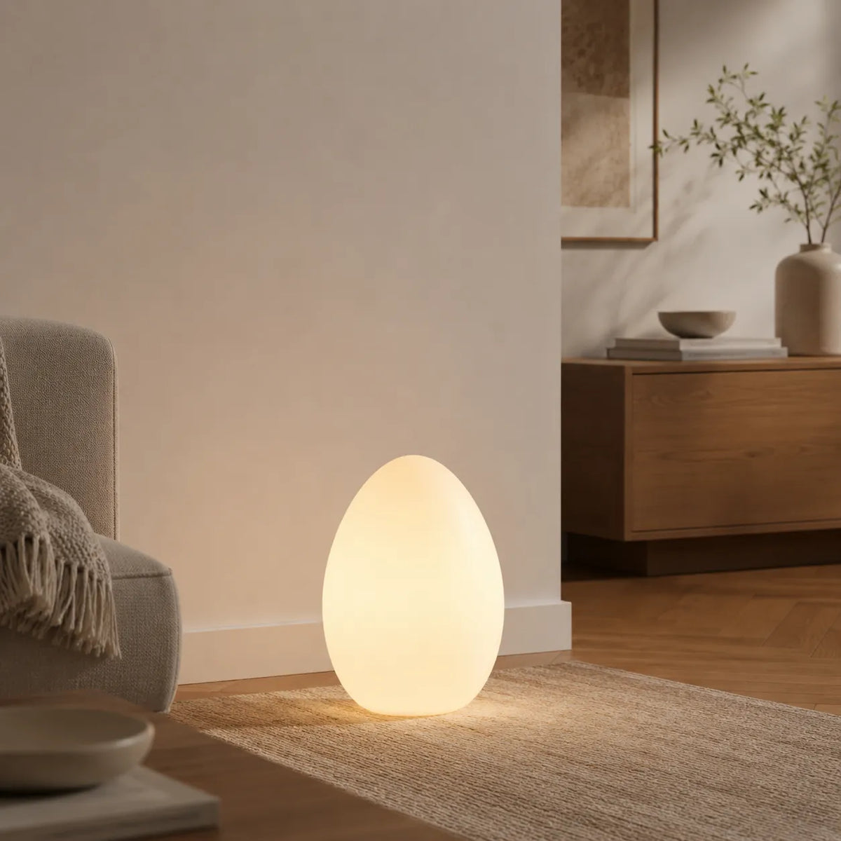 Avaella Minimalist Sculptural Egg LED Floor Lamp