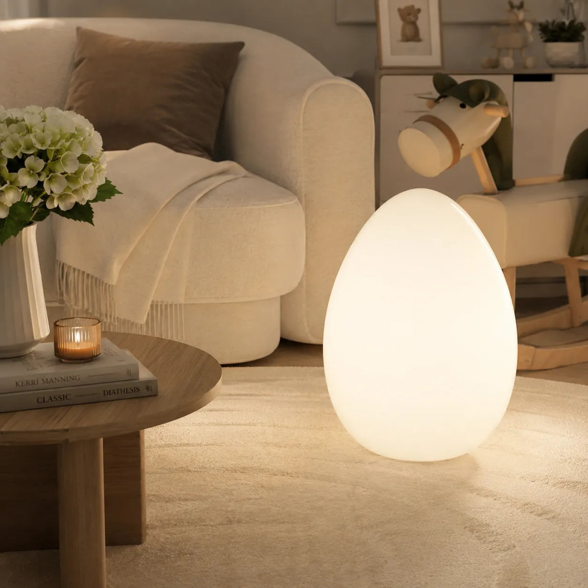 Avaella Minimalist Sculptural Egg LED Floor Lamp