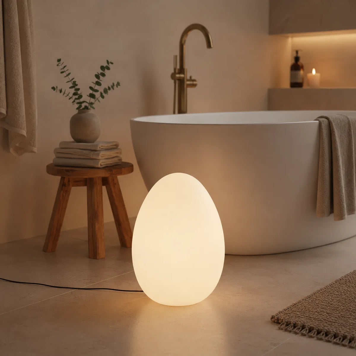 Avaella Minimalist Sculptural Egg LED Floor Lamp