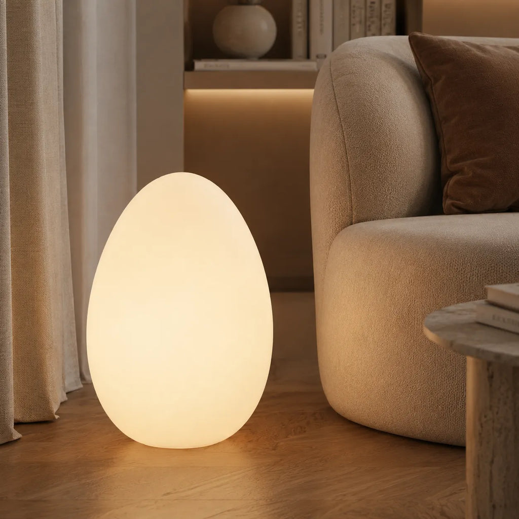 Avaella Minimalist Sculptural Egg LED Floor Lamp