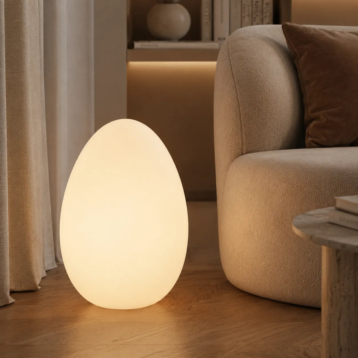 Avaella Minimalist Sculptural Egg LED Floor Lamp