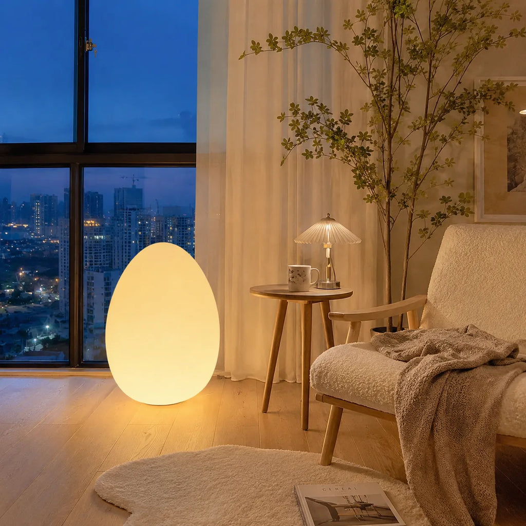 Avaella Minimalist Sculptural Egg LED Floor Lamp