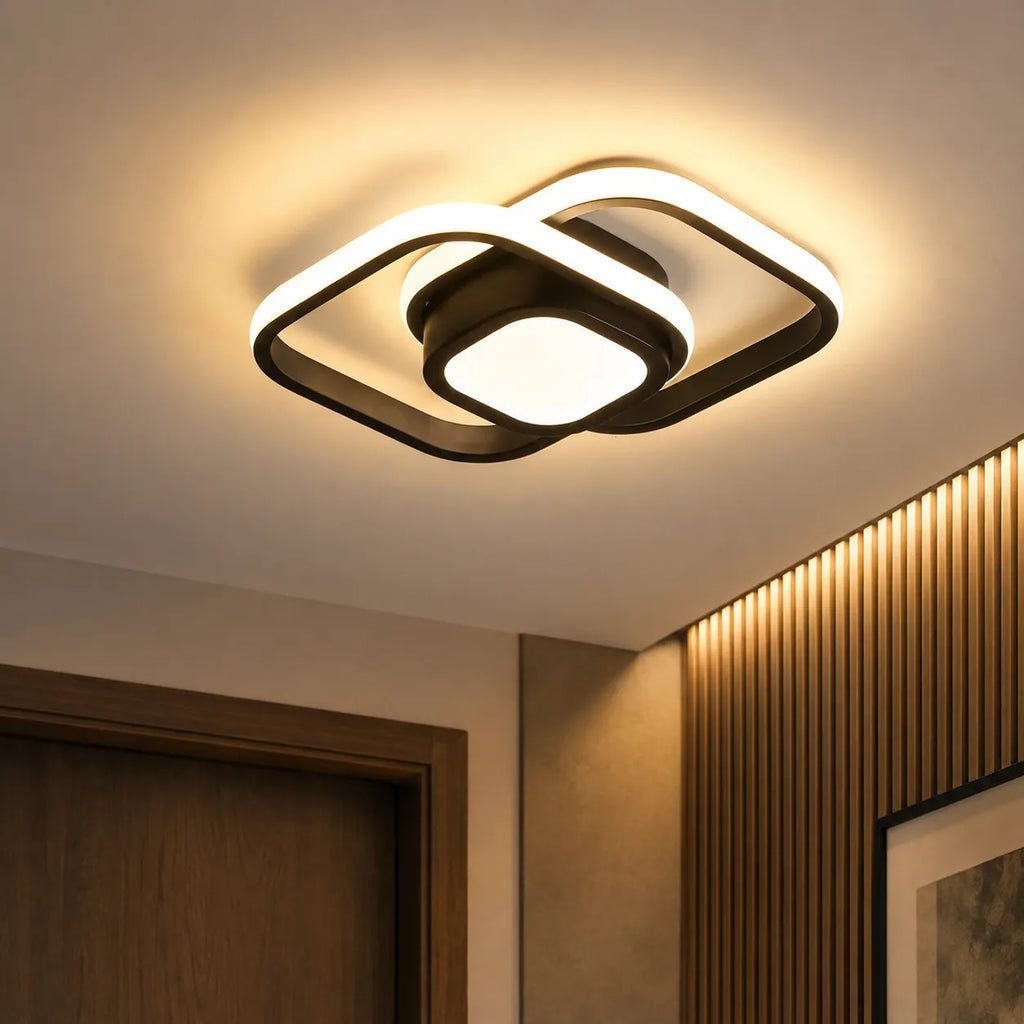 Ophelia Minimalist Twin-Ring LED Flush Mount Ceiling Light