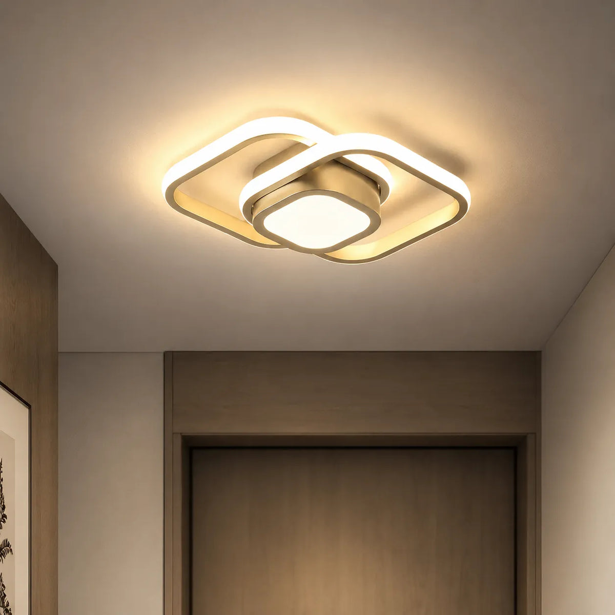 Ophelia Minimalist Twin-Ring LED Flush Mount Ceiling Light