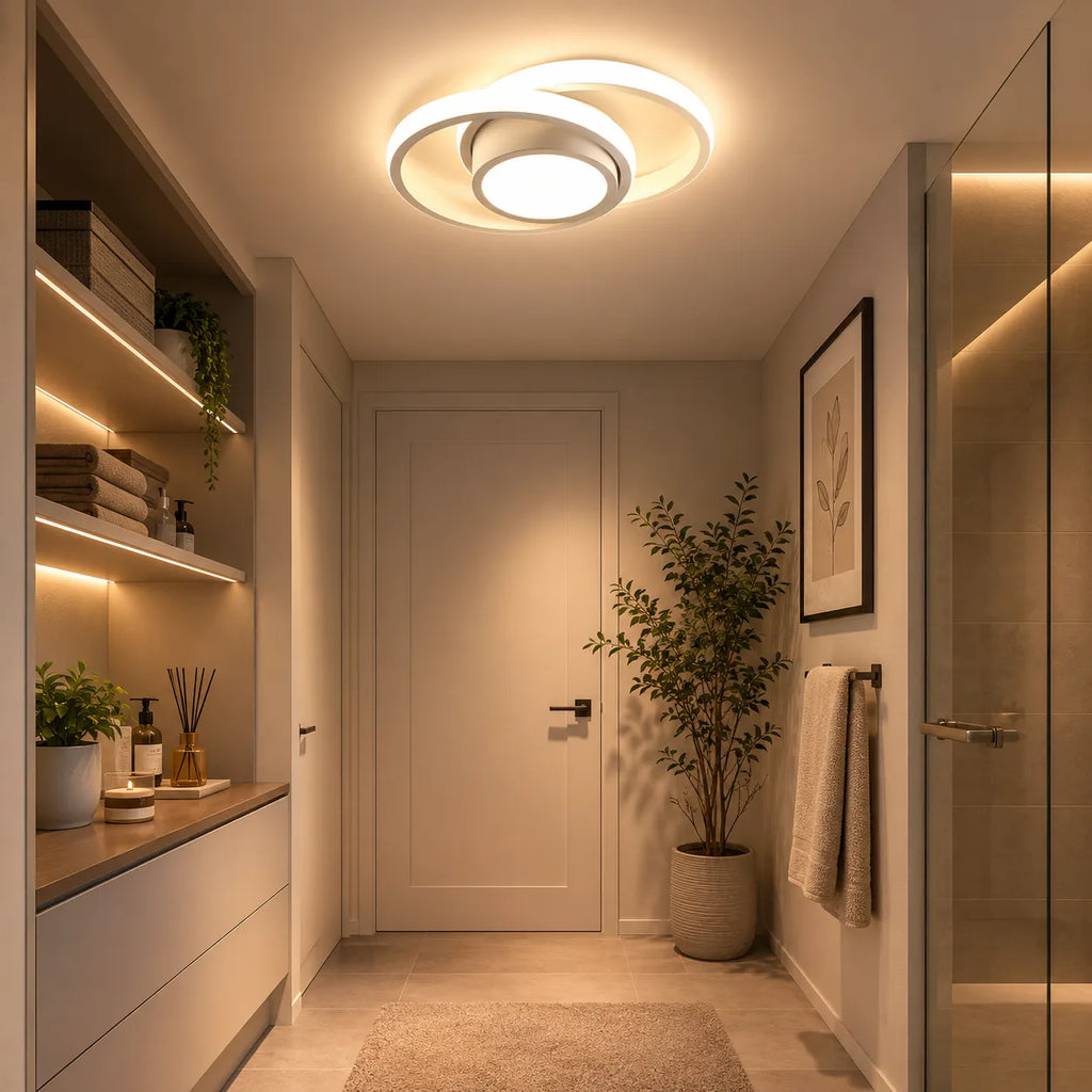 Ophelia Minimalist Twin-Ring LED Flush Mount Ceiling Light