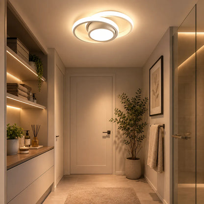 Minimalist Twin Ring Flush Mount Light