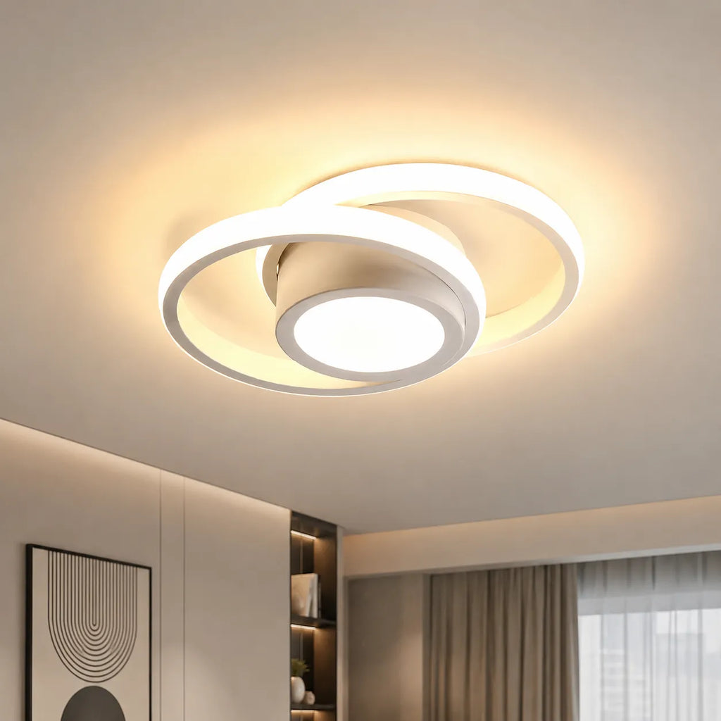 Ophelia Minimalist Twin-Ring LED Flush Mount Ceiling Light