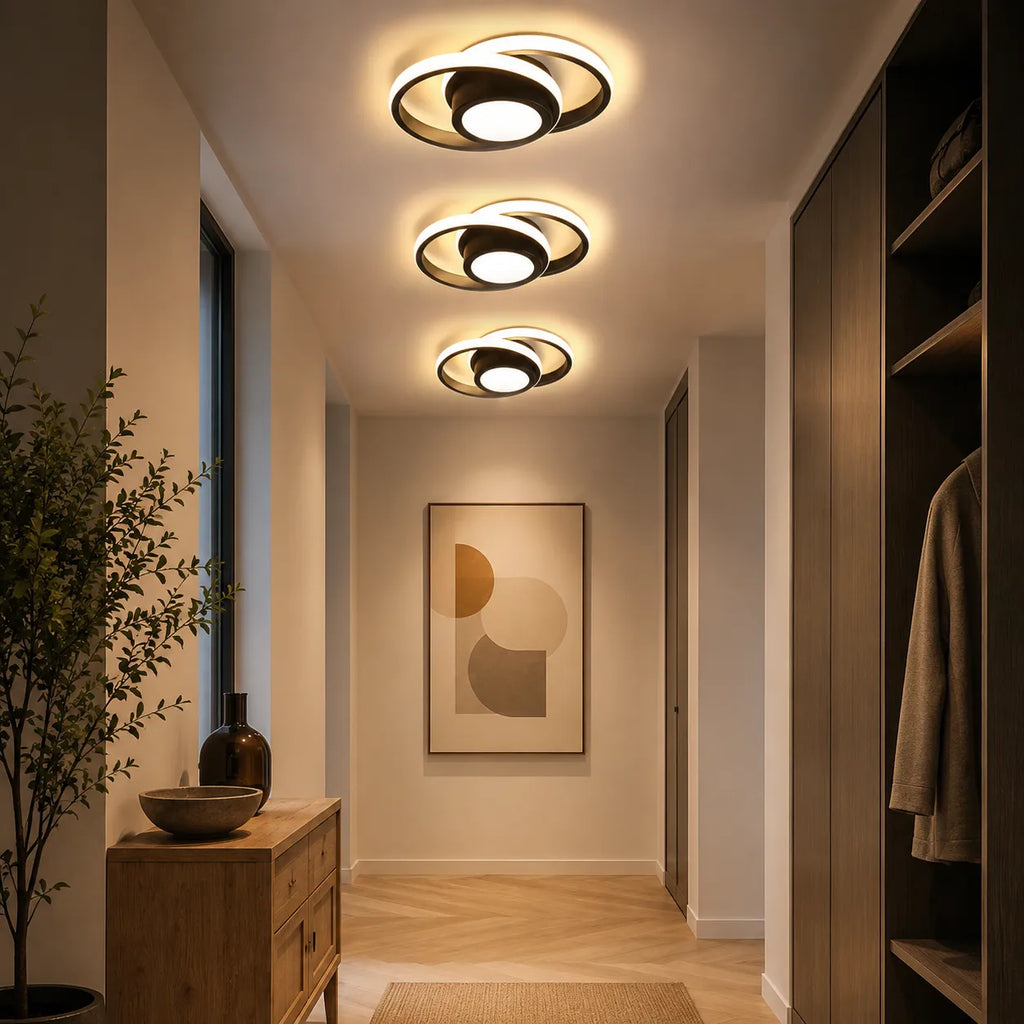 Ophelia Minimalist Twin-Ring LED Flush Mount Ceiling Light