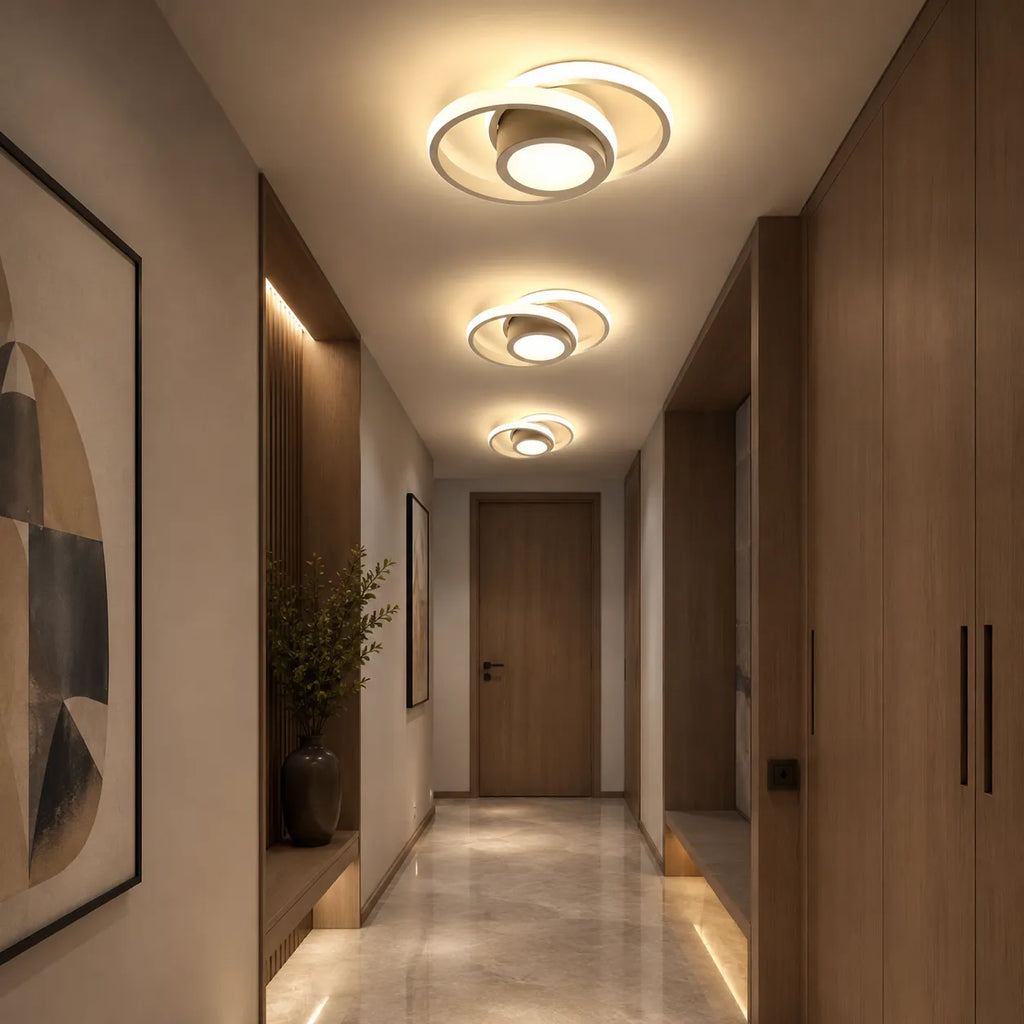 Ophelia Minimalist Twin-Ring LED Flush Mount Ceiling Light