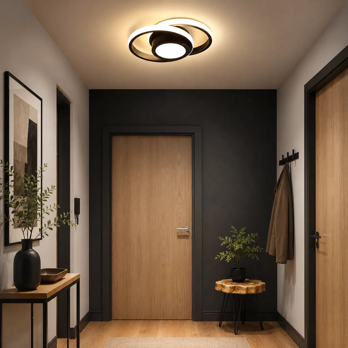 Ophelia Minimalist Twin-Ring LED Flush Mount Ceiling Light