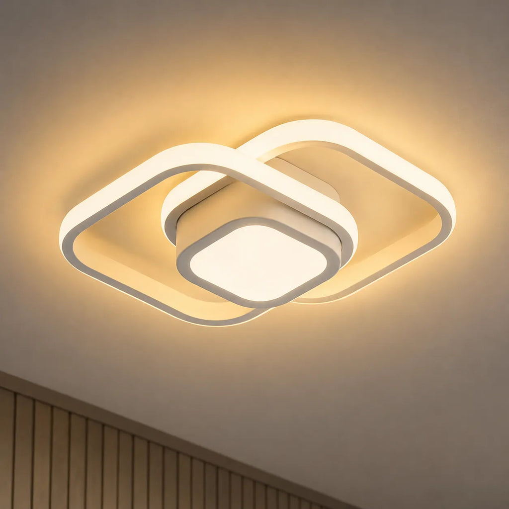 Ophelia Minimalist Twin-Ring LED Flush Mount Ceiling Light