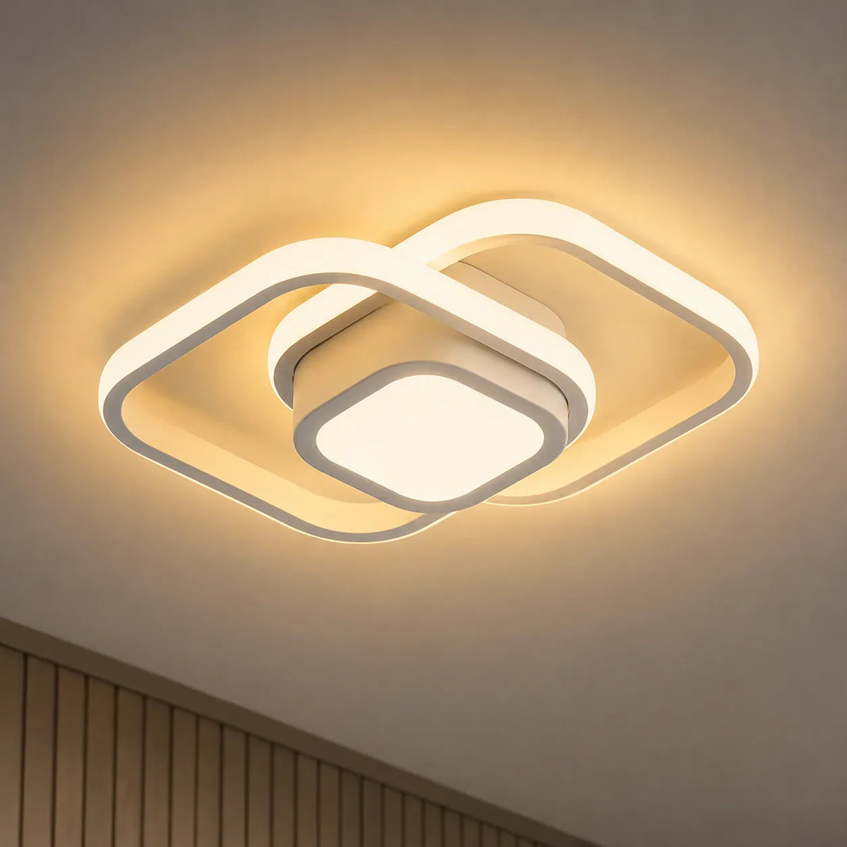 Ophelia Minimalist Twin-Ring LED Flush Mount Ceiling Light