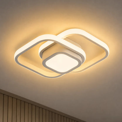 Minimalist Twin Ring Flush Mount Light