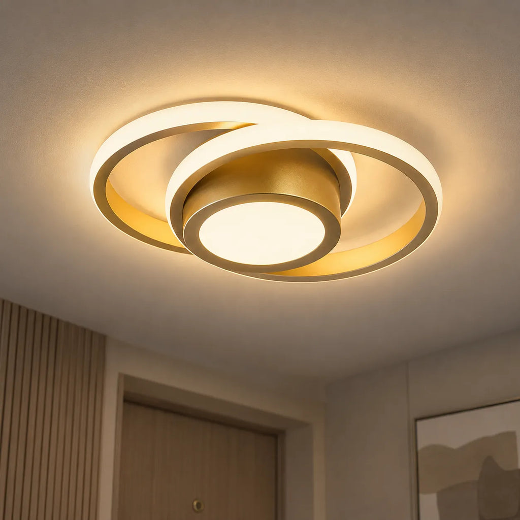 Ophelia Minimalist Twin-Ring LED Flush Mount Ceiling Light