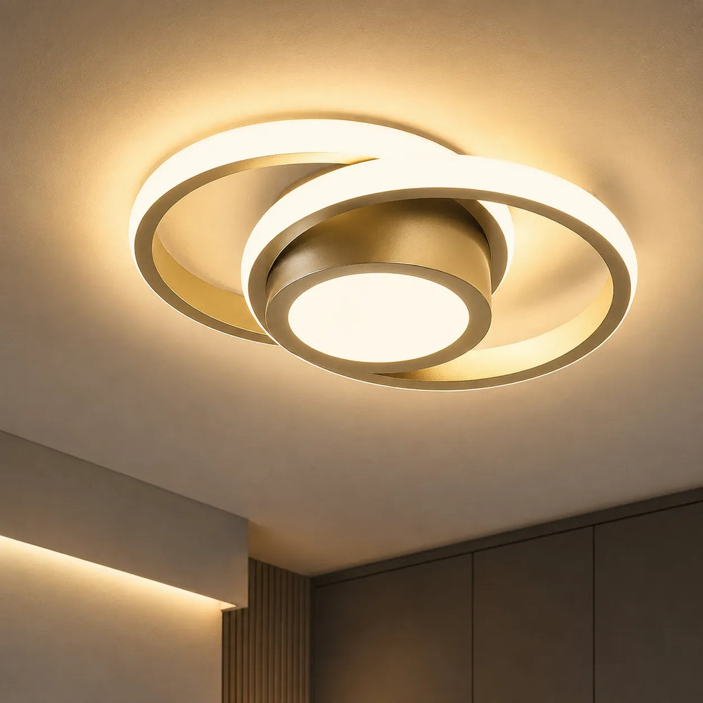 Ophelia Minimalist Twin-Ring LED Flush Mount Ceiling Light