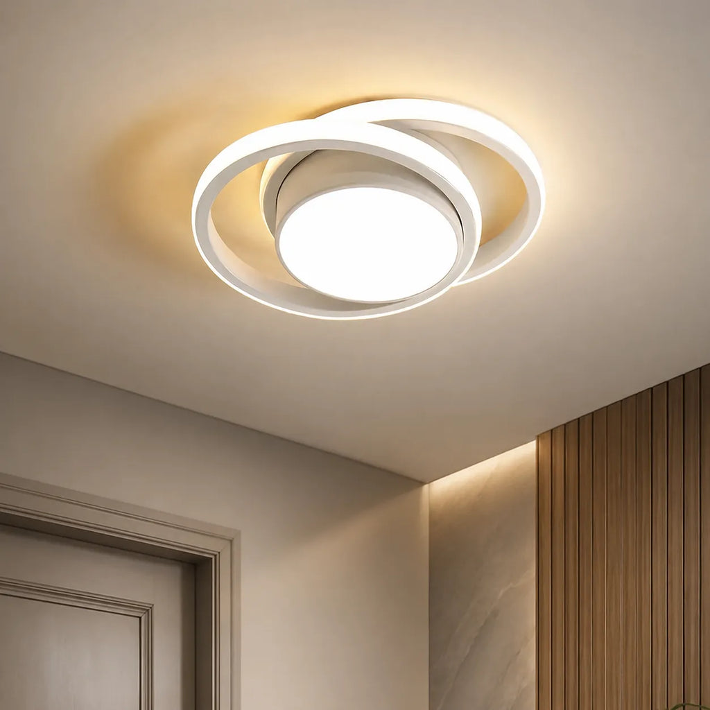 Ophelia Minimalist Twin-Ring LED Flush Mount Ceiling Light