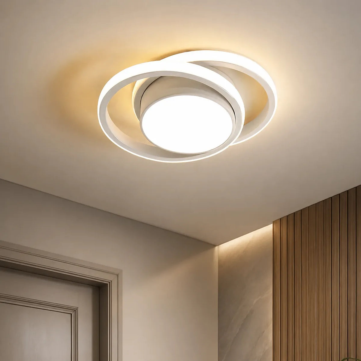 Ophelia Minimalist Twin-Ring LED Flush Mount Ceiling Light