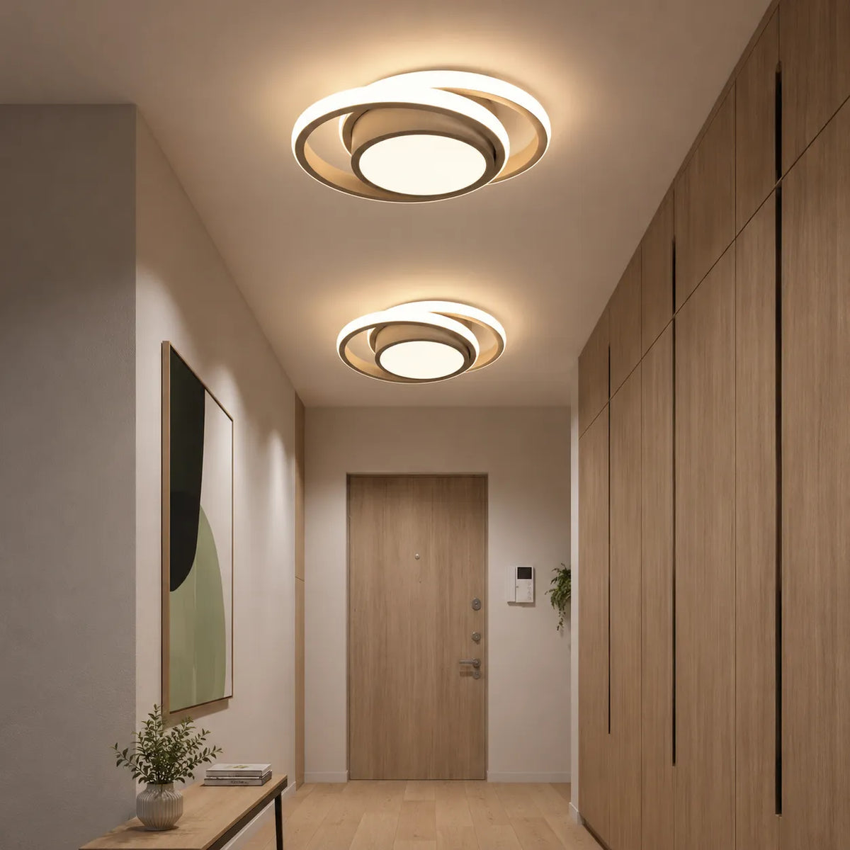 Ophelia Minimalist Twin-Ring LED Flush Mount Ceiling Light