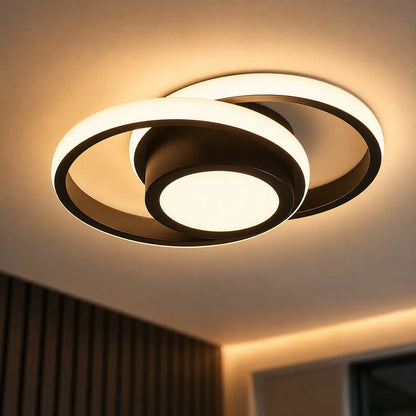 Minimalist Twin Ring Flush Mount Light