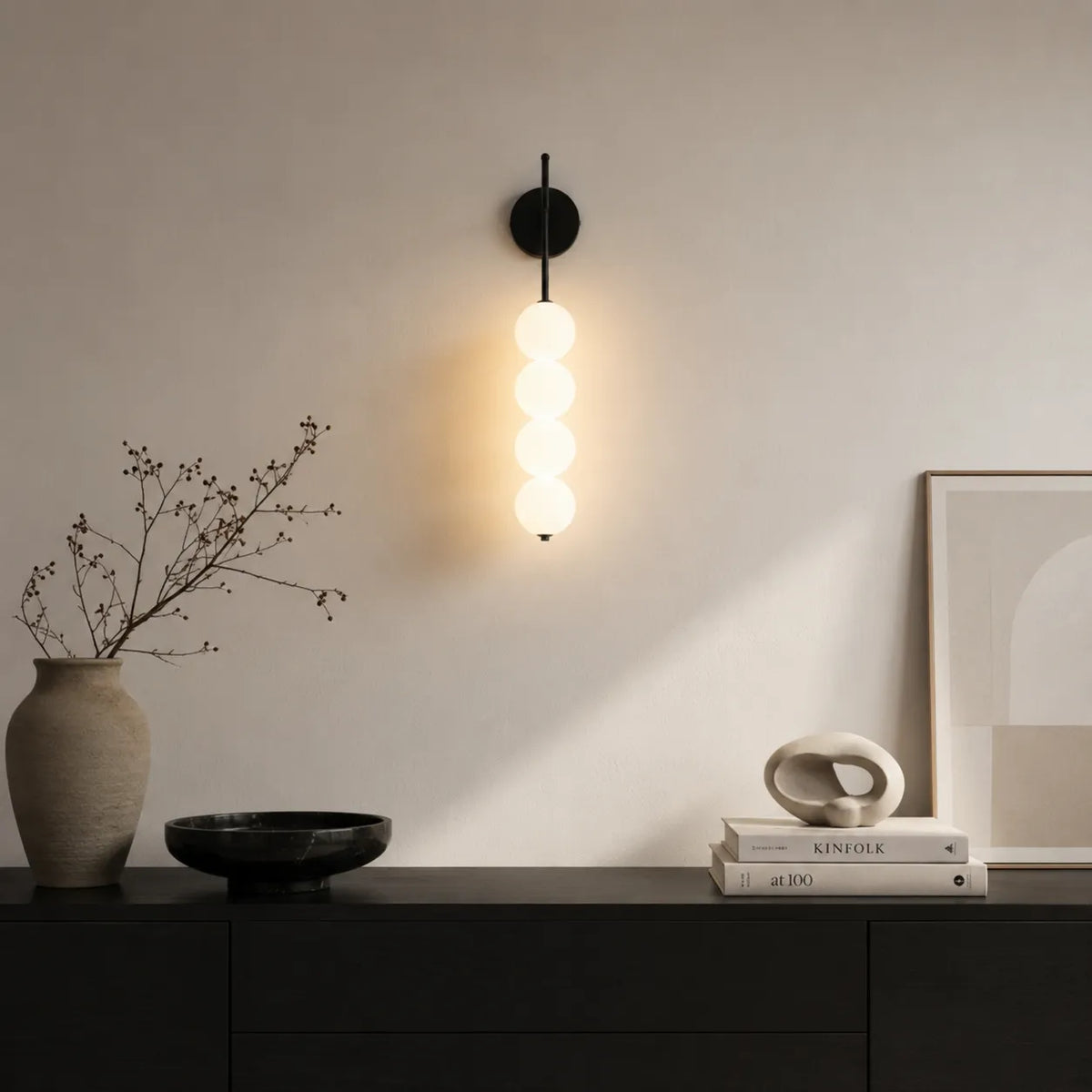 Avaorae Minimalist Metal & Glass Wall Light