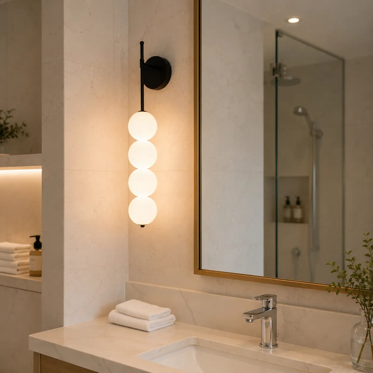 Avaorae Minimalist Metal & Glass Wall Light