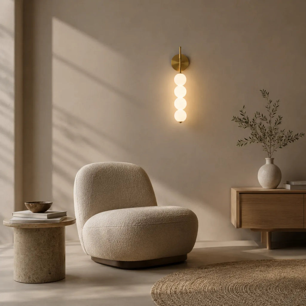 Avaorae Minimalist Metal & Glass Wall Light