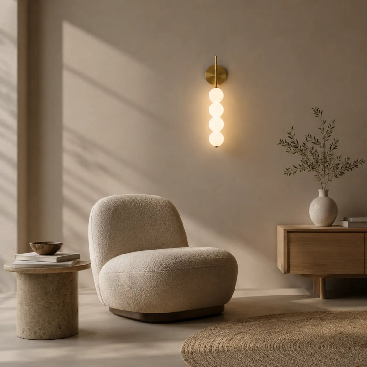 Avaorae Minimalist Metal & Glass Wall Light
