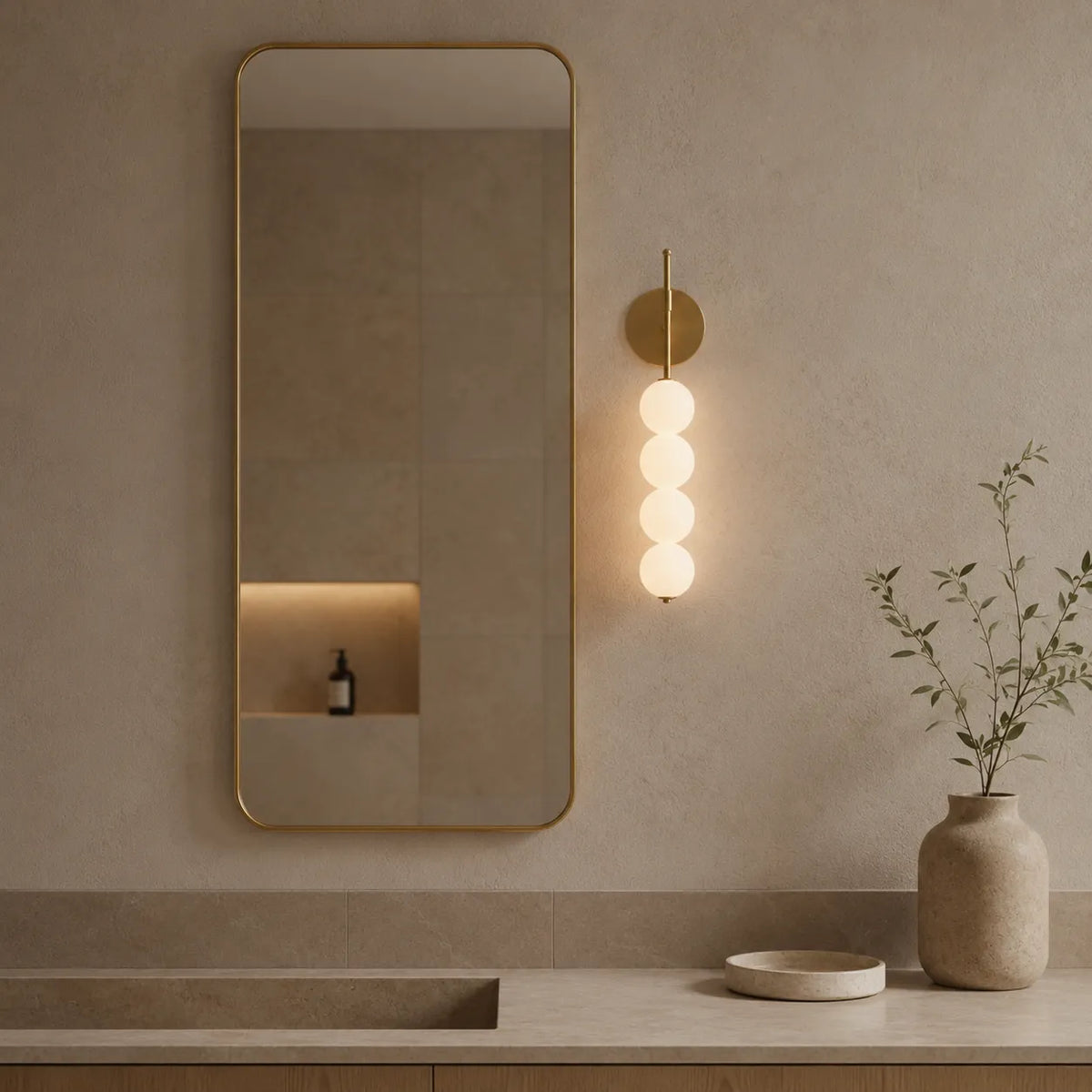 Avaorae Minimalist Metal & Glass Wall Light
