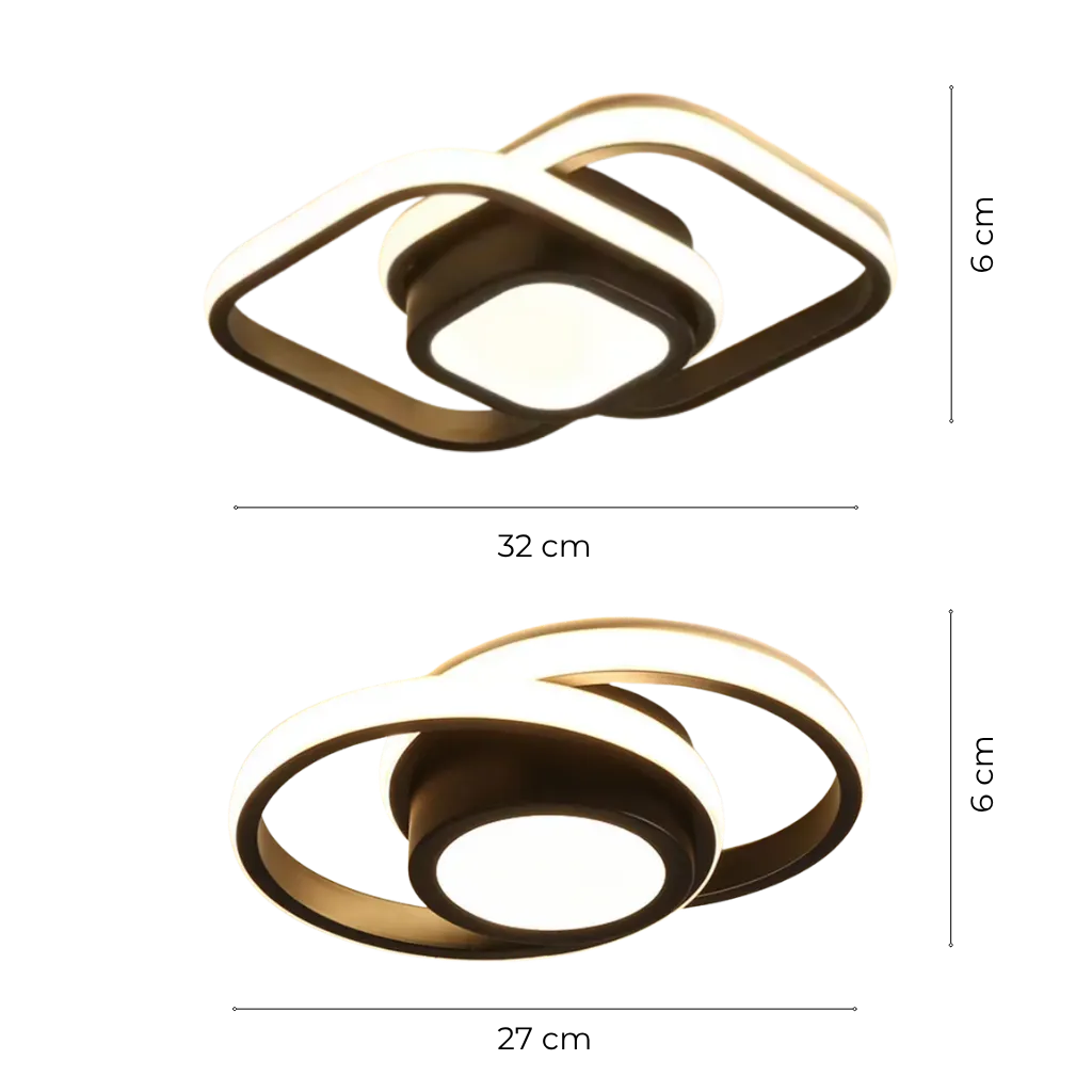 Minimalist Twin Ring Flush Mount Light