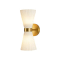 Dorian Modern 2-Light Pleated Glass Cone Wall Light