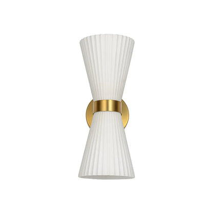 Dorian 2-Light Pleated Glass Cone Wall Sconce
