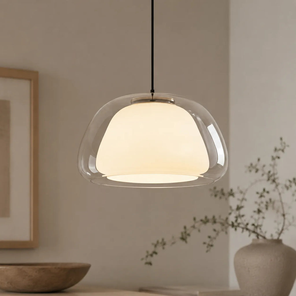 Warren Modern Glass Dome Adjustable Pendant Light