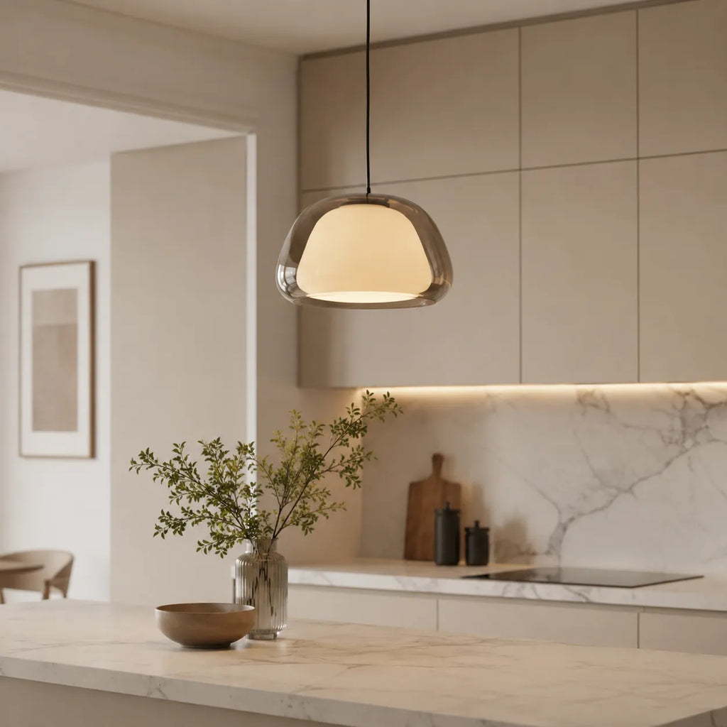 Warren Modern Glass Dome Adjustable Pendant Light