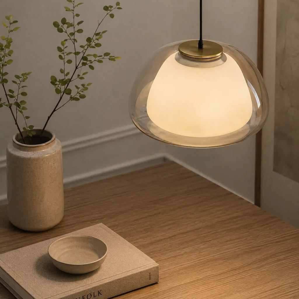 Warren Modern Glass Dome Adjustable Pendant Light