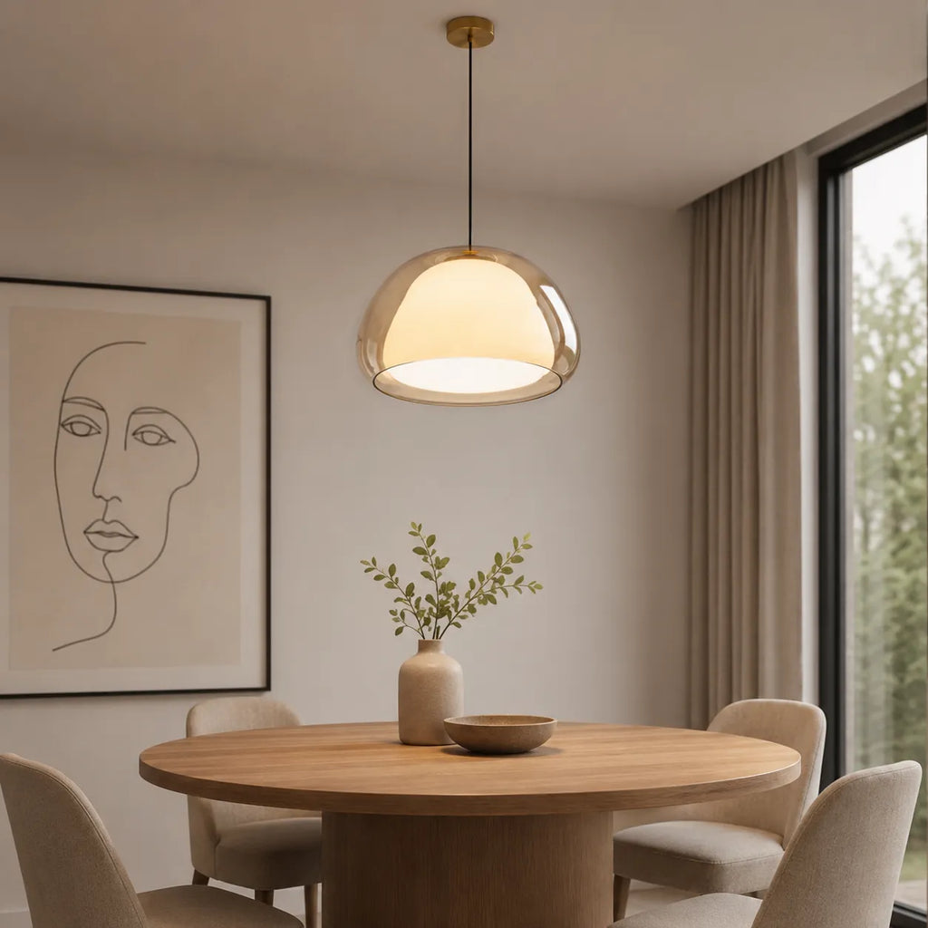 Warren Modern Glass Dome Adjustable Pendant Light