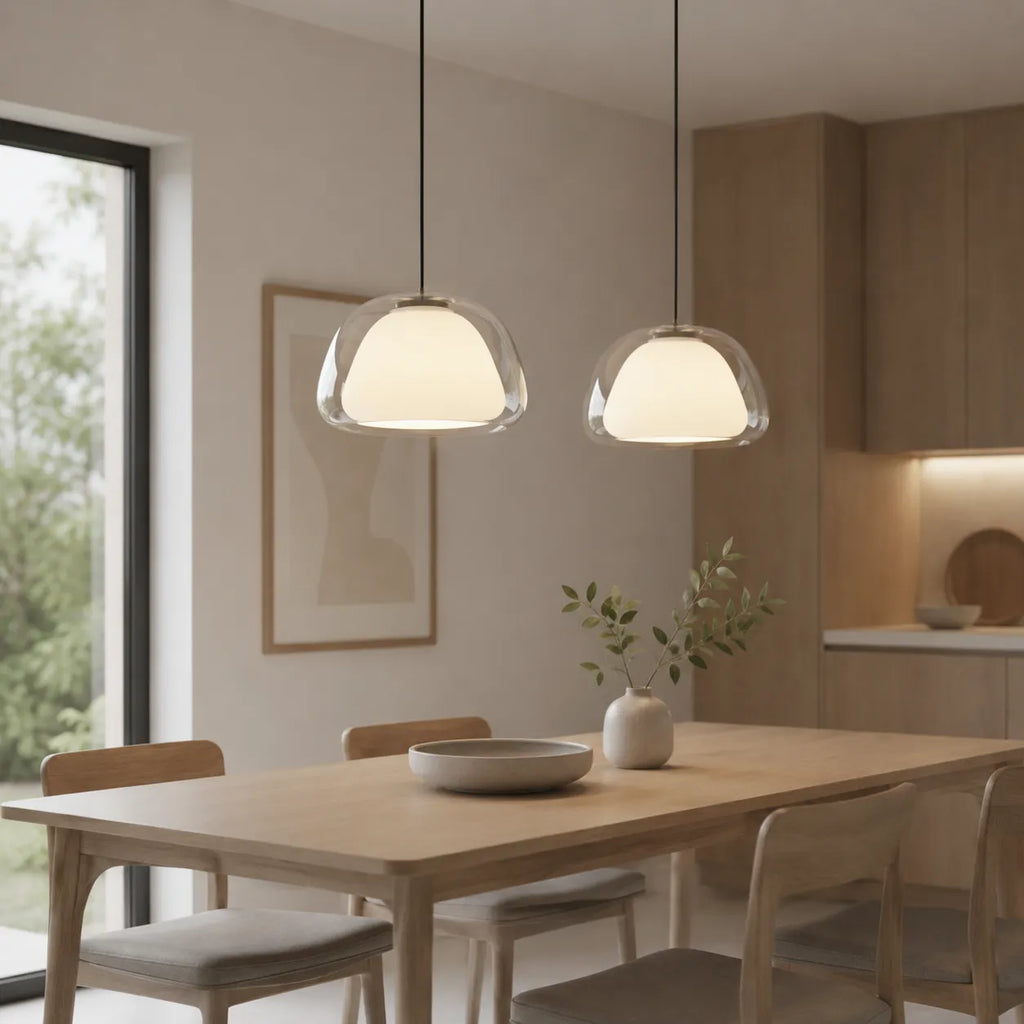 Warren Modern Glass Dome Adjustable Pendant Light