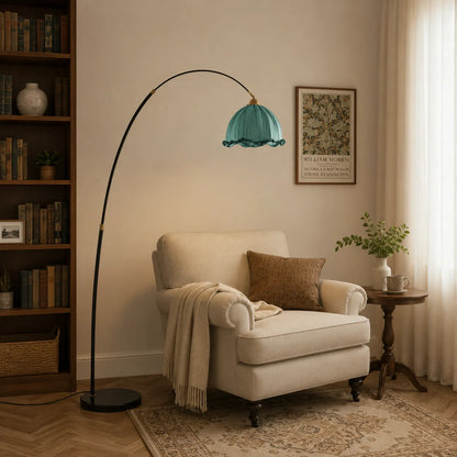 Modern Arc Floor Lamp with Fabric Shade