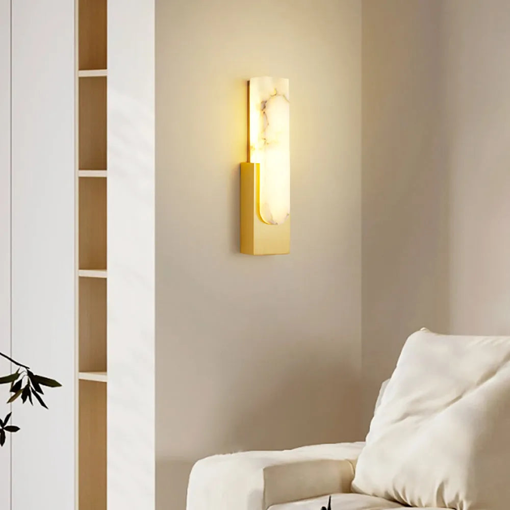 Avalia Modern Artificial Alabaster LED Wall Light